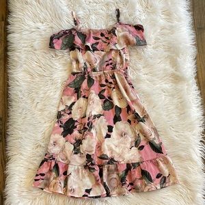 Girls off the shoulder flutter dress